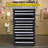 VEVOR Drill Bit Dispenser Cabinet Set, Three-Drawer for 1/16" to 1/2" & Letter Sizes A to Z, Five-Drawer Drill Bit Organizer for Wire Gauge Sizes #1 - WoodArtSupply