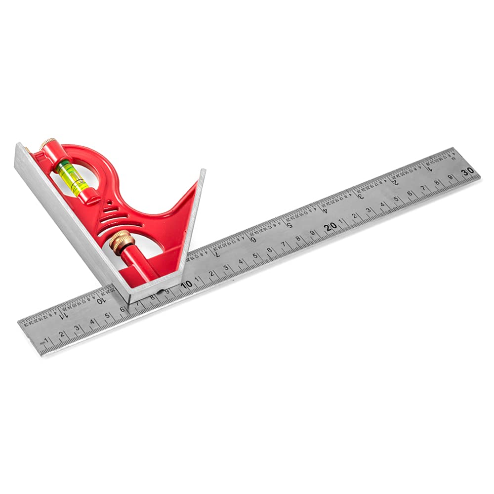 Kapro - 352 Combination Square - for Leveling and Measuring - Features Zinc Head, Stainless Steel Blade, Retractable Ledge, and Etched Ruler Markings KAPRO