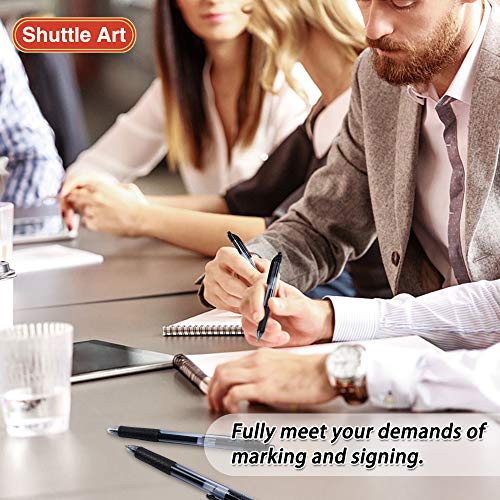 Shuttle Art Black Gel Pens, 36 Pack(18 Gel Pens with 18 Refills) Retractable Medium Point Rollerball Gel Ink Pens Smooth Writing with Comfortable - WoodArtSupply