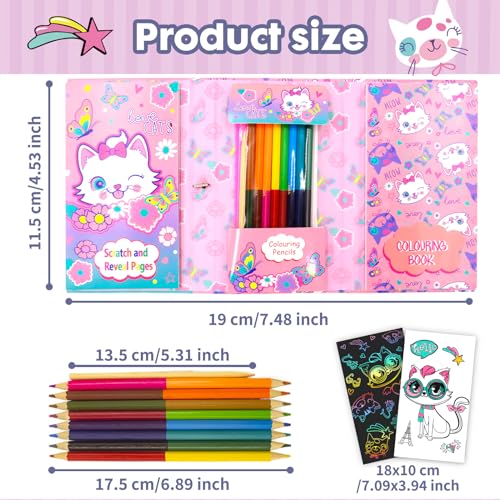 YOYTOO Cat Coloring Pads Kit for Girls, Unicorn Coloring Book with