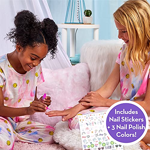 Barbie Cosmetic Case by Horizon Group USA, DIY Beauty Kit for an at-Home Spa Day, Create Your Own Face Sheet Masks, Nail Art & Body Glitter, Includes Barbie