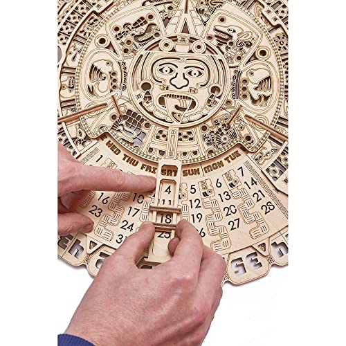 Wood Trick Mayan Wall Calendar 3D Wooden Puzzles for Adults and Kids to Build - 16" - Wooden Model Kit - Aztec Calendar - WoodArtSupply