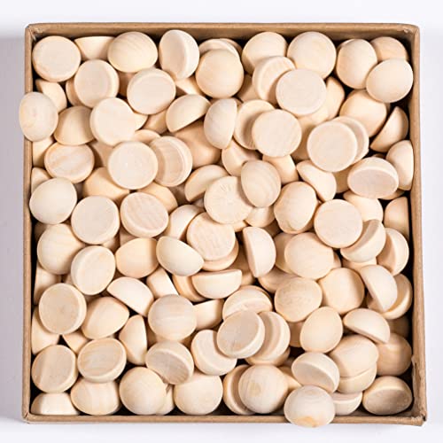 Milisten 200Pcs Half Round Wooden Beads Unfinished Wood Christmas Beads Half Beads Half Craft Balls Wood Half Balls Wooden Half Sphere Wooden Beads - WoodArtSupply