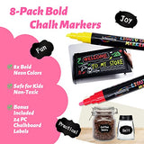 Artsunlvy 8 Colors Chalk Markers,Erasable, Non-Toxic, Water-Based, Reversible Tips, Chalkboard Markers for Kids,Adults,Signs, Windows, Blackboard,Dry Artsunlvy