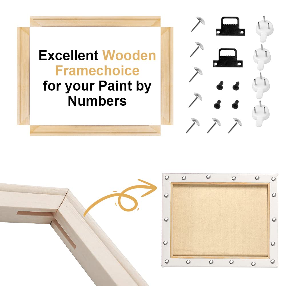 Canvas Stretcher Bars Set, Wood Frame Canvas DIY, Solid Wooden Stretcher Bars for Oil Paintings Poster Prints, Canvas Tools Arts Accessory Materials, LJY&V