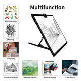 TOHETO A3 Rechargeable Led Bright Light Pad with Carry Bag, 6-Level and Stepless 3 Colors Dimming Brightness Light Box with Built-in Stand, Magnetic TOHETO