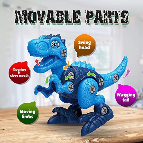 Dinosaur Toys for 3, 4, 5, 6, 7 Year Old Boys, Take Apart Toys with Electric Drill for Kids, STEM Educational Construction Building Toys, Ideal Xmas Officygnet