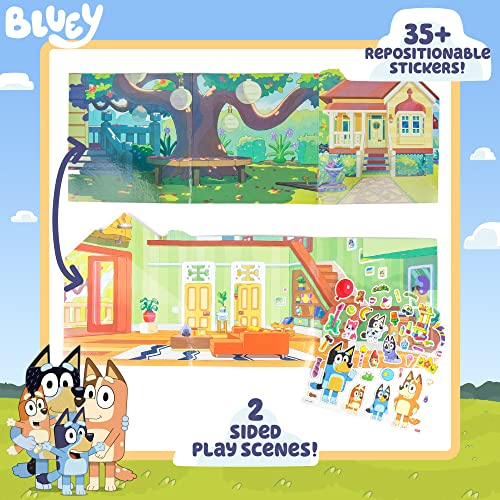 Horizon Group USA Bluey Sticker Playset, 2 Sticker Play Scenes, 35+ Reusable Puffy Bluey Repositionable Stickers for Kids, Perfect for Travel, - WoodArtSupply