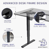 VIVO Electric Height Adjustable 71 x 36 inch Memory Stand Up Desk, Rustic Vintage Brown Table Top, Black Dual Motor Frame, Touch Screen Preset VIVO