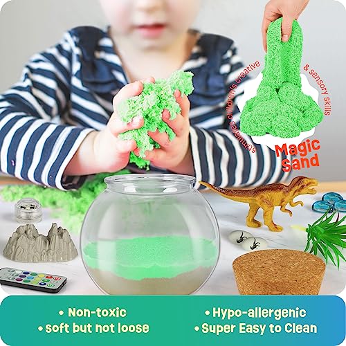 Dinosaur Gifts for Boys - Dinosaur Terrarium Kit for Kids - Birthday Gift for Boys Ages 4 5 6 7 8-12 Year Old - DIY Dinosaur Toys for Boys - Arts and LAOESE
