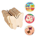 DECHOUS 40pcs Ornaments Wood Cutouts Wooden Paint Crafts Kids DIY Unfinished Wood Kits Wood Butterflies Slices Craft for Kids Wood Chips Mini Chips DECHOUS