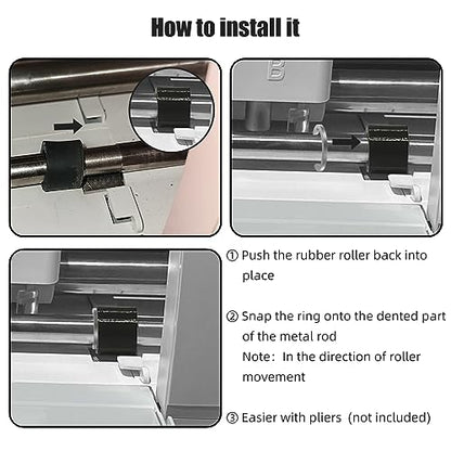 12-Pack Retaining Clip Rings Compatible with Cricut Maker Rubber Roller Replacement Parts - Keep Rubber Roller in Place, Retention Clamps Compatible - WoodArtSupply