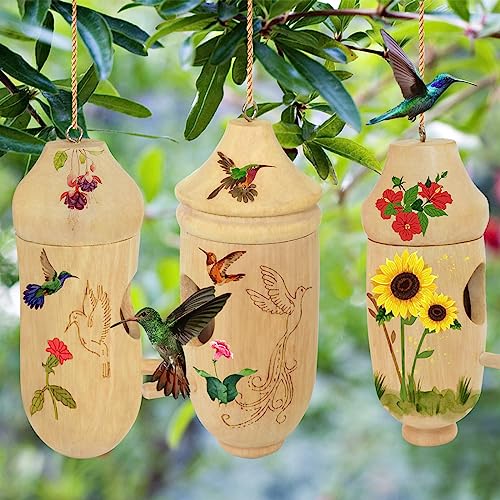 Hummingbird House,Bird House for Outside Hummingbird Houses for Outside for Nesting,Wood Crafts Bird House Kits,Hummingbird House for Outside,Bird - WoodArtSupply