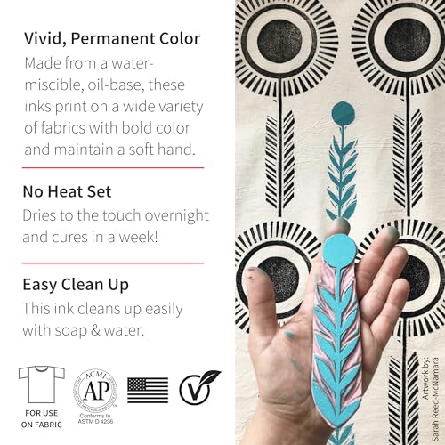 Speedball Fabric Block Printing Ink, 2.5-Ounce, Black Speedball