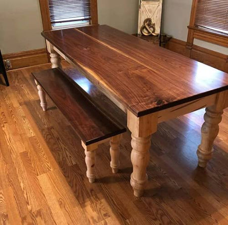 DESIGN 59 Chunky Hardwood Unfinished Farmhouse Dining Table Legs Set of 4 Turned Legs DESIGN 59