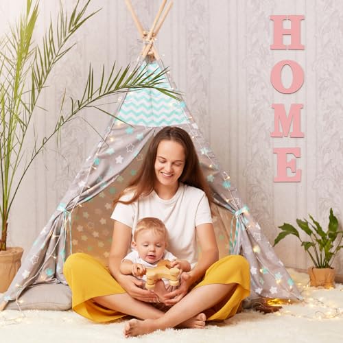 Soaoo 52 Pieces 8 Inch Unfinished Blank Wooden Letters Surface Big Wooden Alphabet Letters for Painting, DIY Projects, Tabletop, Home Wall Decor, Soaoo