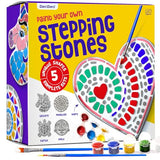 Stepping Stone Painting Kit for Kids - Paint 5 Garden Stones - Arts and Crafts for Boys & Girls Ages 4-12 - Gifts for Kid, Boy, Girl Age 4, 5, 6, 7, Dan&Darci