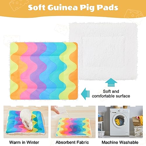 Guinea Pig Hideout, Guinea Pig House with Stairs and Mats Extra Large Guinea Pig Castle Detachable Hideouts for Small Animals Wooden Guinea Pig Unicorn Catcher