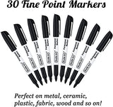 Shuttle Art Permanent Markers Bundle, 30 Pack Black 30 Pack Blue and 30 Pack Red Permanent Marker set,Fine Point, Works on Plastic,Wood,Stone,Metal Shuttle Art