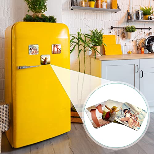 3 x 3 Inch Sublimation Blank Refrigerator Magnets Sublimation Square Fridge Magnets Sublimation Magnet Blanks MDF Sublimation Blanks DIY Decorative Flutesan