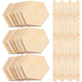MAGICLULU 100PC Unfinished Wood Hexagon Pieces Unfinished Wood Cutout Hexagon Hexagon Blank Unfinished Wood Slices for Craft DIY Projects 3CM MAGICLULU