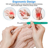 MECHEER Crochet Hooks 12 Sizes Crochet Hook Set, 51 Pack Yarn Crochet Kit for Beginners, Knitting Needles with Ergonomic Handles for Arthritic Hands, MECHEER