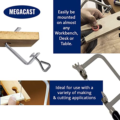 Megacast 3 in 1 Professional Jeweler's Saw Set Saw Frame 144 Blades Wooden Pin Clamp Wood Metal - WoodArtSupply