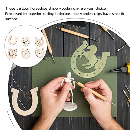 COHEALI 36pcs Unfinished Wood Horseshoe Cutouts Blank Horseshoes Wooden Slices Unicorn Chips for DIY Craft Wedding Birthday Party Decor Christmas - WoodArtSupply