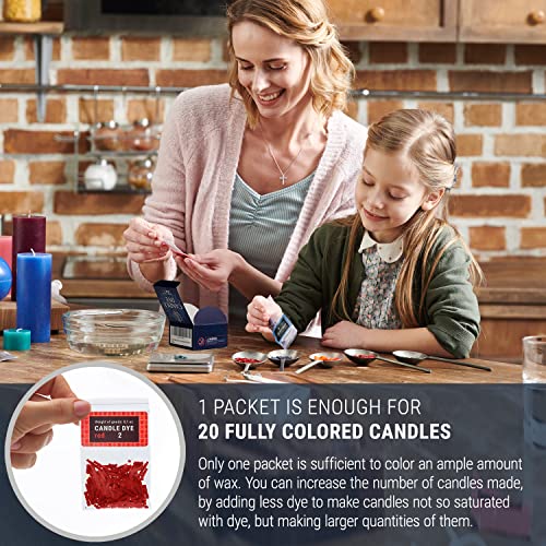 Candle Dyes for Soy Candle Making - Wax Сolor Dye Color Chips for Soy Wax - 16 Popular Colors Wax Dye Flakes Candle Shop