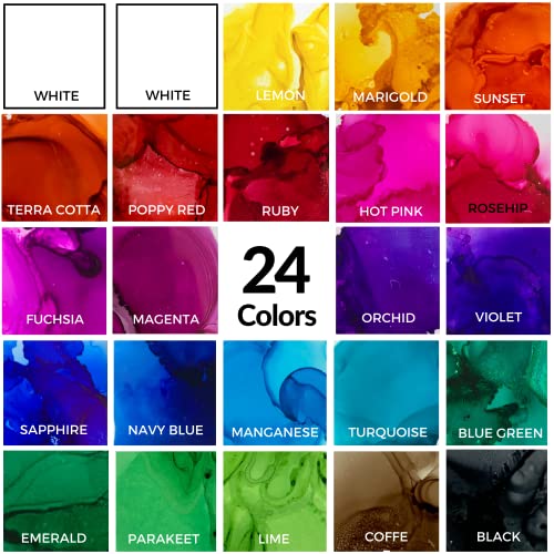Set of 24 highly saturated alcohol inks – Lakeview Distributions LLC