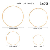 Gukasxi 12pcs Wooden Bamboo Floral Hoop Wreath Macrame Craft Dream Catcher Hoops Rings for DIY Weddding Wreath Decor, Macrame Dreamcatcher, Wall Gukasxi