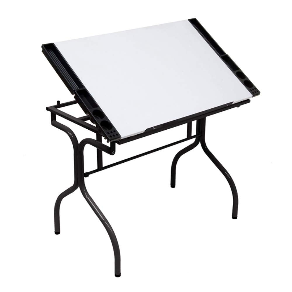 Studio Designs Folding Modern Top Adjustable Drafting Table Craft Table Drawing Desk Hobby Table Writing Desk Studio Desk, 35.25" W x 23.75" D, Black SD Studio Designs