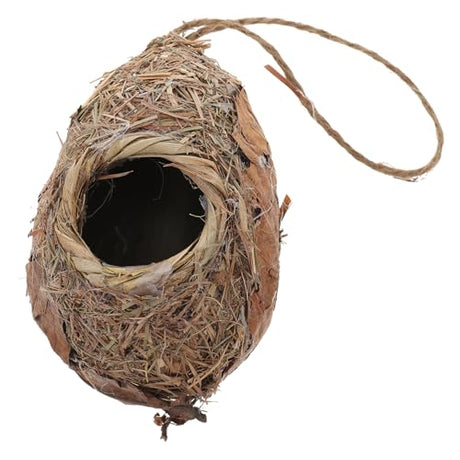 LIOOBO Straw Bird Nest Straw Bird Breeding Hummingbird Straw Toy Parrot Bird Bed Parrot Bed Unfinished Birdhouses Woven Bird Hut Out Door Decor LIOOBO