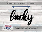 Lucky Wood Words, Wood Cutouts for crafts, Laser Cut Wood Shapes 5mm thick Baltic Birch Wood, Multiple Sizes Available Elliefont Styles