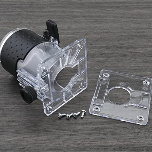 Micro Traders 2Pcs Woodworking Trimmer Router Base Compatible with Makita Router Transparent Trimming Machine Protection Cover Protective Shield