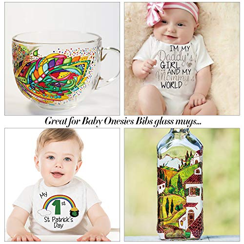 JR.WHITE Fabric Markers Permanent for T Shirts Baby Clothes Onesies Bibs White Pillow Canvas Tote Bags Clothing - No Bleed - Fine Tip - Child Safe & JR.WHITE