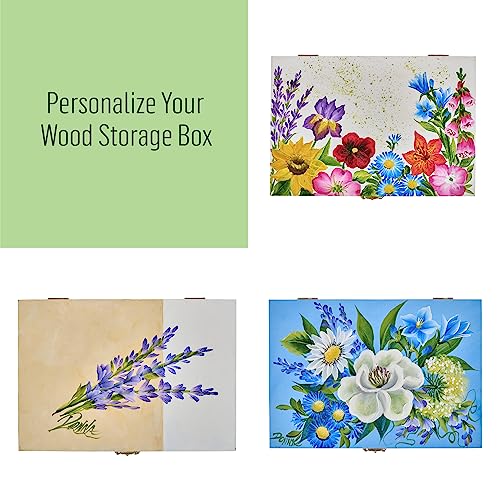 FolkArt Z' Floral One Stroke Kit, Including 10 Multi-Surface Paints, 5 Brushes, 50 Full-Color Teaching Guides, 1 Floating Medium, and a Wood Storage FolkArt