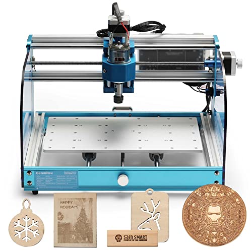 Genmitsu 3018-PROVer V2 CNC Milling Machine, Desktop CNC for Beginner with Limit Switches & Emergency-Stop, Upgraded Z Axis Aluminum Spoilboard, - WoodArtSupply