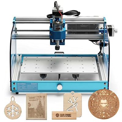 Genmitsu 3018-PROVer V2 CNC Milling Machine, Desktop CNC for Beginner with Limit Switches & Emergency-Stop, Upgraded Z Axis Aluminum Spoilboard,