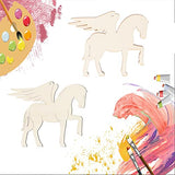Horse Wooden Blank Pegasus Wood with Twines Art Unfinished Ornaments for Christmas Wedding Birthday Party Thanksgiving Day Decoration 20Pcs. Zontween