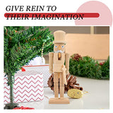 PRETYZOOM Thanksgiving Decor 3pcs Christmas Unfinished Wood Nutcrackers Unpainted Nutcracker Soldier DIY Blank Nutcracker Figures Ornaments for Xmas PRETYZOOM