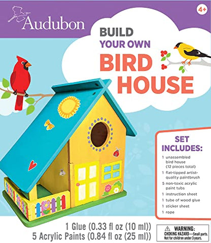 Works of Ahhh... Craft Set - Audubon Bird House Buildable Wood Paint Kit - WoodArtSupply