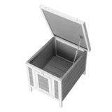 Wooden Bunny House Rabbit Cat Hutch, Feral Cats House Outdoor Weatherproof Rabbit Hutch w/Ramp, Lockable Doors, Openable Top, Small Pet House for AMZOSS