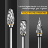 Carbide Burr Set Compatible with Dremel Rotary Tool 10Pcs Die Grinder Bits Rotary File Rasp with 1/8" Shank Tool Accessories for Attachments Cutting FOTYBEI