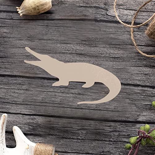 Alligator with Mouth Open Wood Craft Unfinished Wooden Cutout Art DIY Wood Sign Inspirational Wall Plaque Classic Wood Wall Hanging Decor for Home Arupkeer