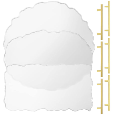 Resin Tray Molds and Gold Handles Set Silicone Tray Mold Irregular Casting Agate Epoxy Molds for DIY Crafts Making Faux Agate Tray Serving Board Home Hoolerry