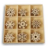 Mini Laser Cuts Wood Shape Christmas Holiday Snowflakes - 54 Pieces Christmas Crafts
