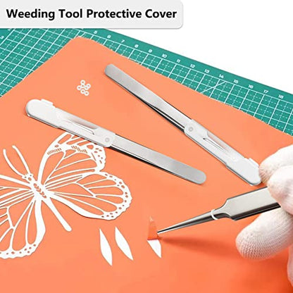  Vinyl Weeding Tool Set with 3 Pcs LED Light, Weeding Hook,  Tweezers, Pin for Crafting, Small Vinyl Projects, Paper & Iron-on Projects, LED  Vinyl Tools for Cricut Accessories and Cutting Machines 