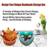 EuTengHao Resin Molds 43Pcs Silicone Molds for Resin, Epoxy Resin Crown Shape Mold Heart Shape Mold with Mica Powder for Storage Box Jewelry Trinket EuTengHao