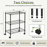 YYkokocat Wire Shelving 32" H x 23W x 13D Storage Shelf with Wheels Adjustable 3 Tier Metal Shelves Unit for Small Places Kitchen Storage Rack Shelf YYkokocat